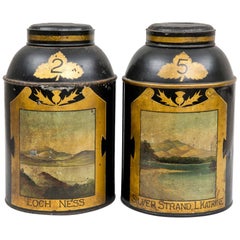 Pair of Scottish Tole Tea Canisters, circa 1850