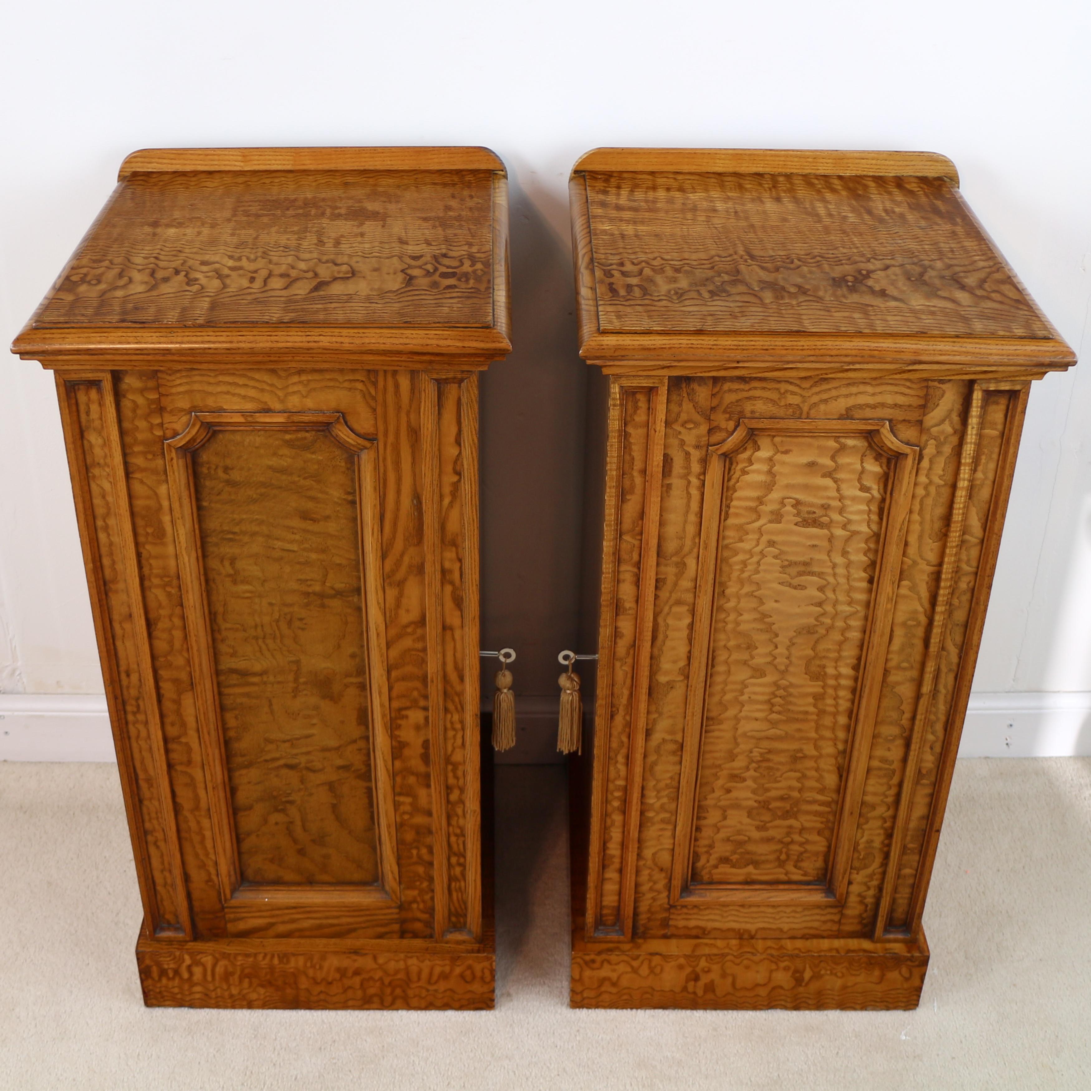 Pair of Scottish William IV Burr Elm Bedside Cabinets or Cupboards, circa 1830 In Good Condition In Glasgow, GB