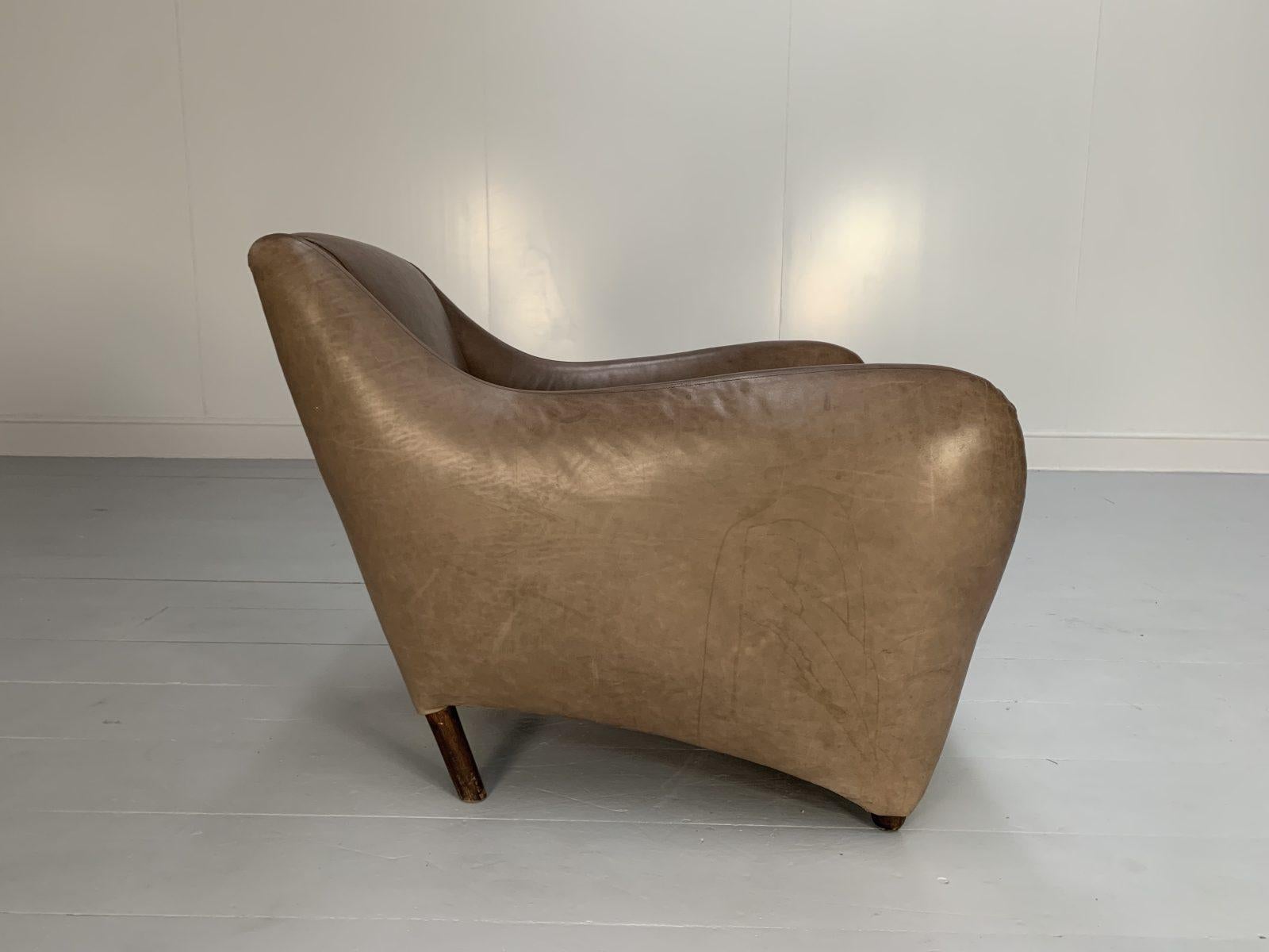 Paire de fauteuils et poufs SCP Matthew Hilton Balzac - En cuir nubuck 2