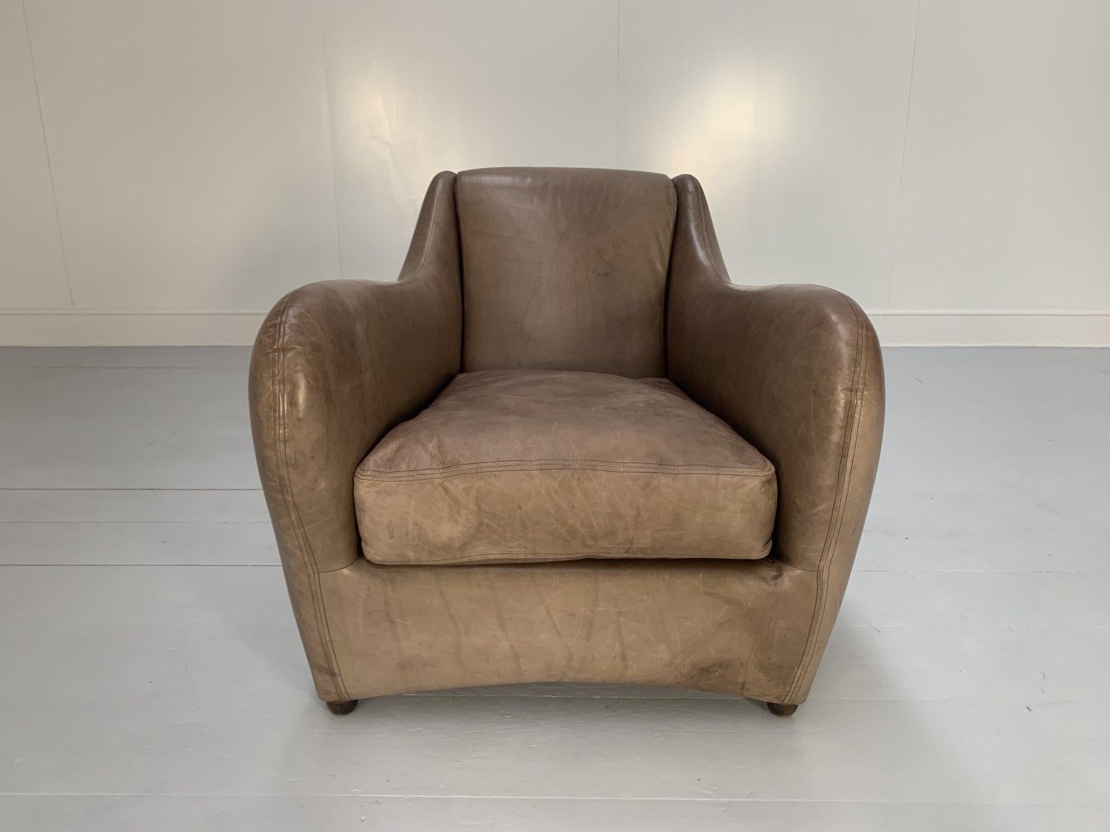 Paire de fauteuils et poufs SCP Matthew Hilton Balzac - En cuir nubuck 1
