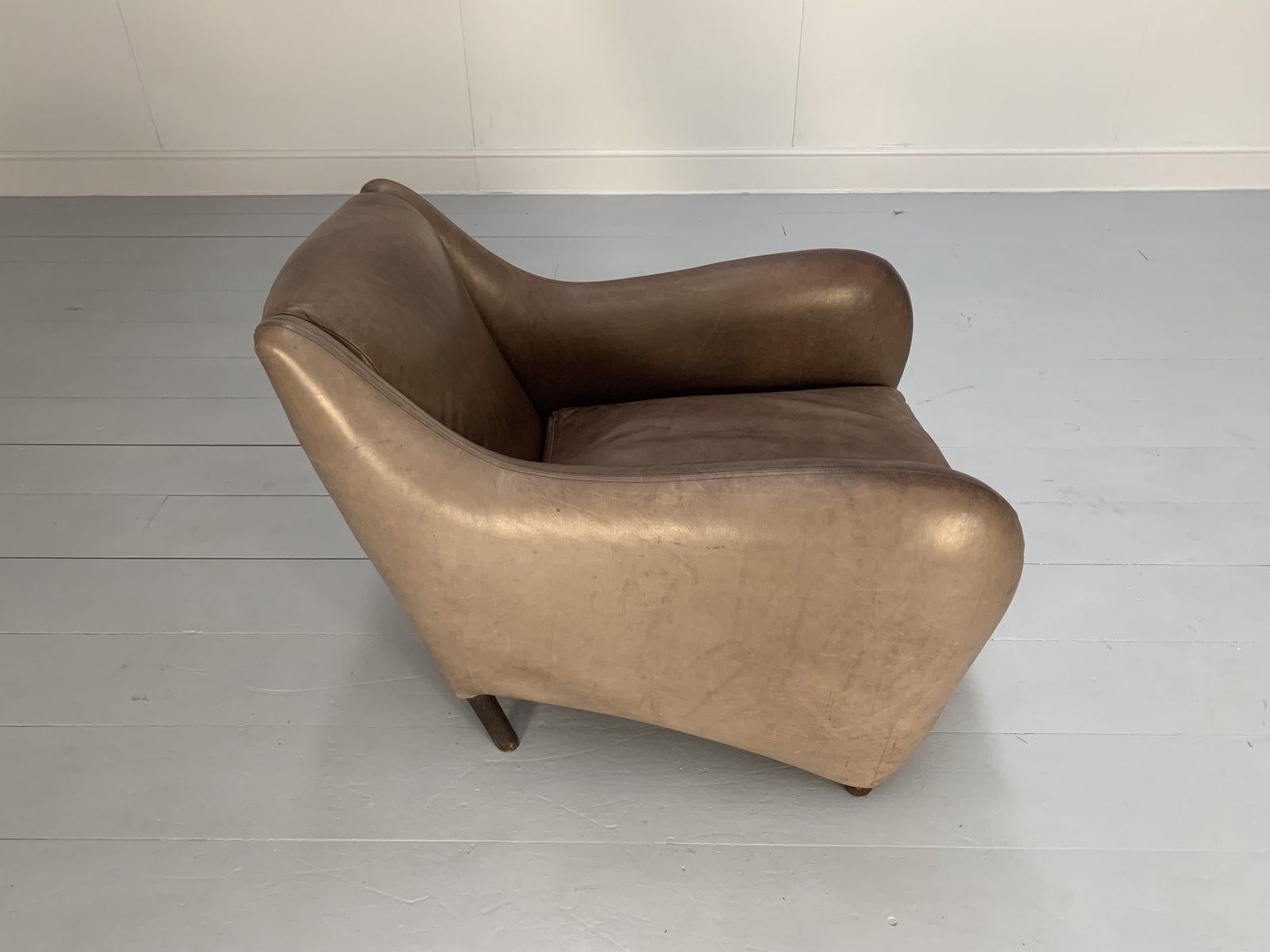 Paire de fauteuils et poufs SCP Matthew Hilton Balzac - En cuir nubuck 8