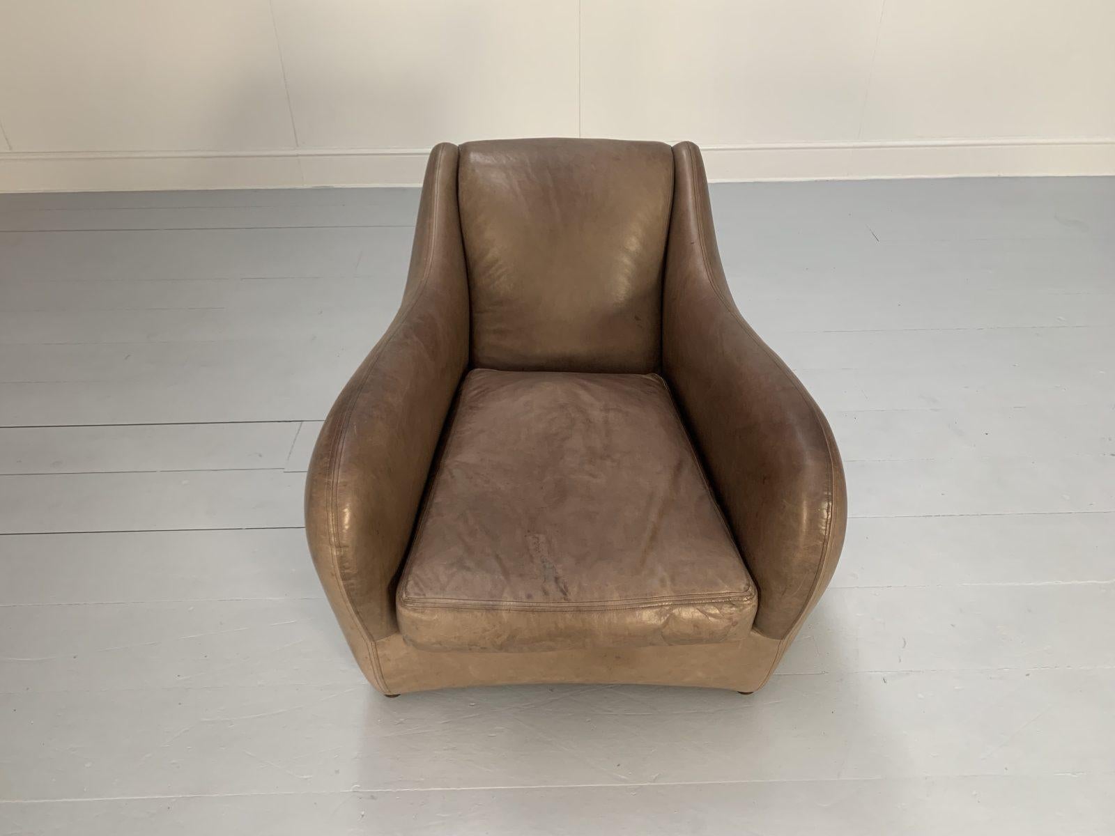 Paire de fauteuils et poufs SCP Matthew Hilton Balzac - En cuir nubuck 7