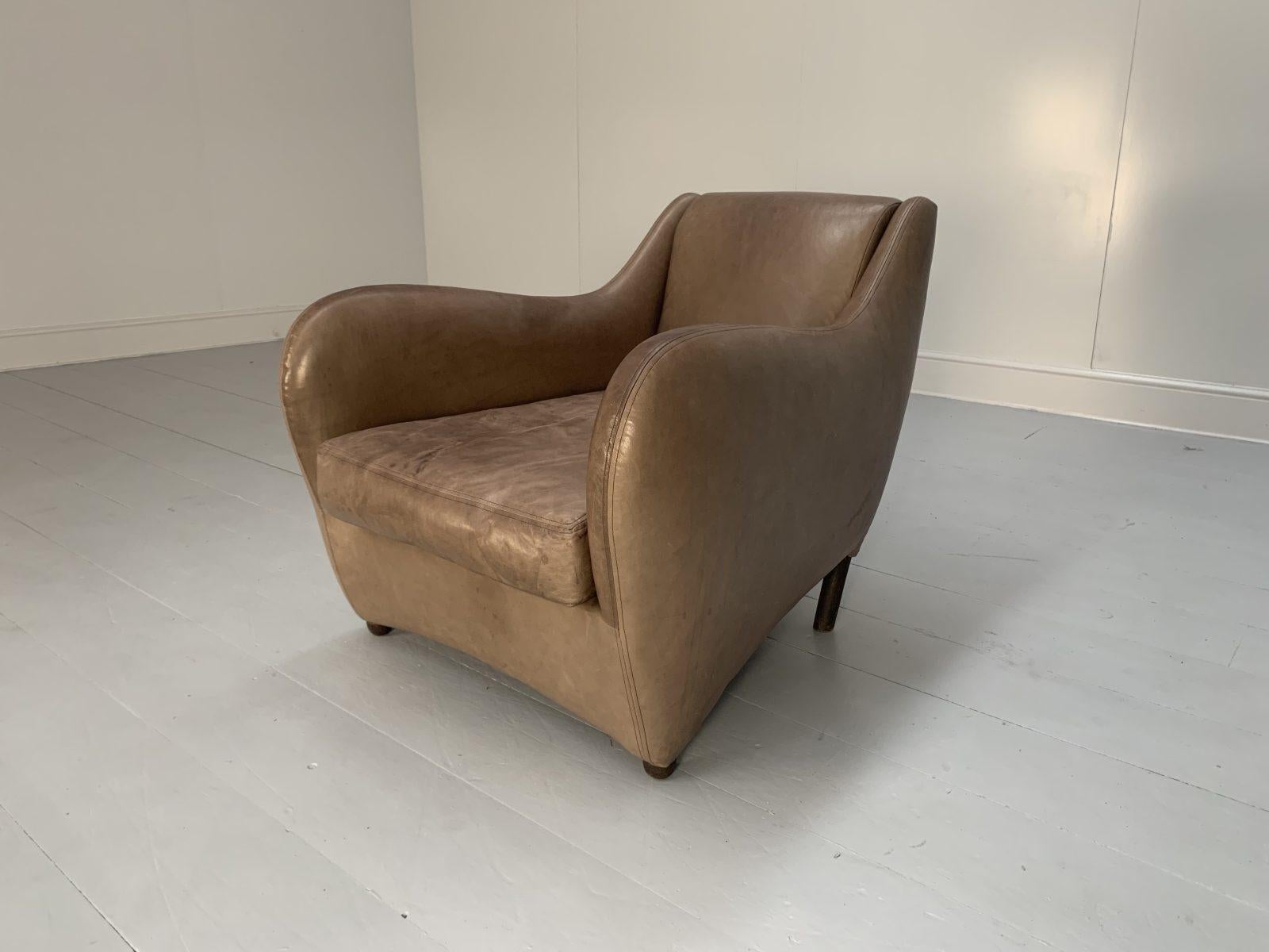 Paire de fauteuils et poufs SCP Matthew Hilton Balzac - En cuir nubuck 5