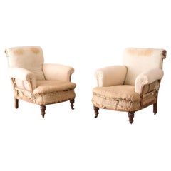 Pair of scroll armchair English country house armchairs