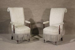Pair of Scroll-back Armchairs