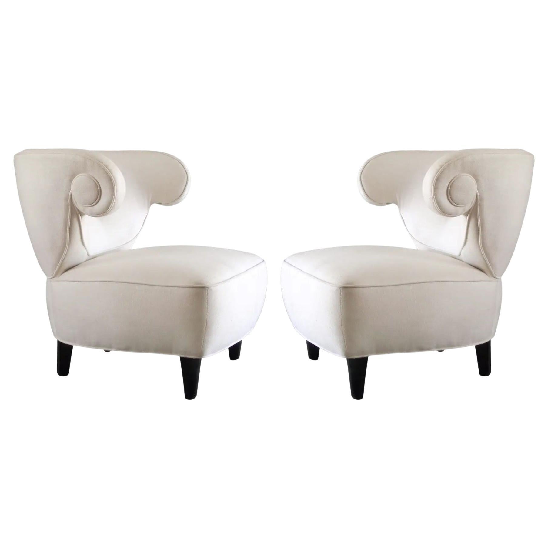Pair of Scrolled-Arm Chairs by Paul László, 1940s