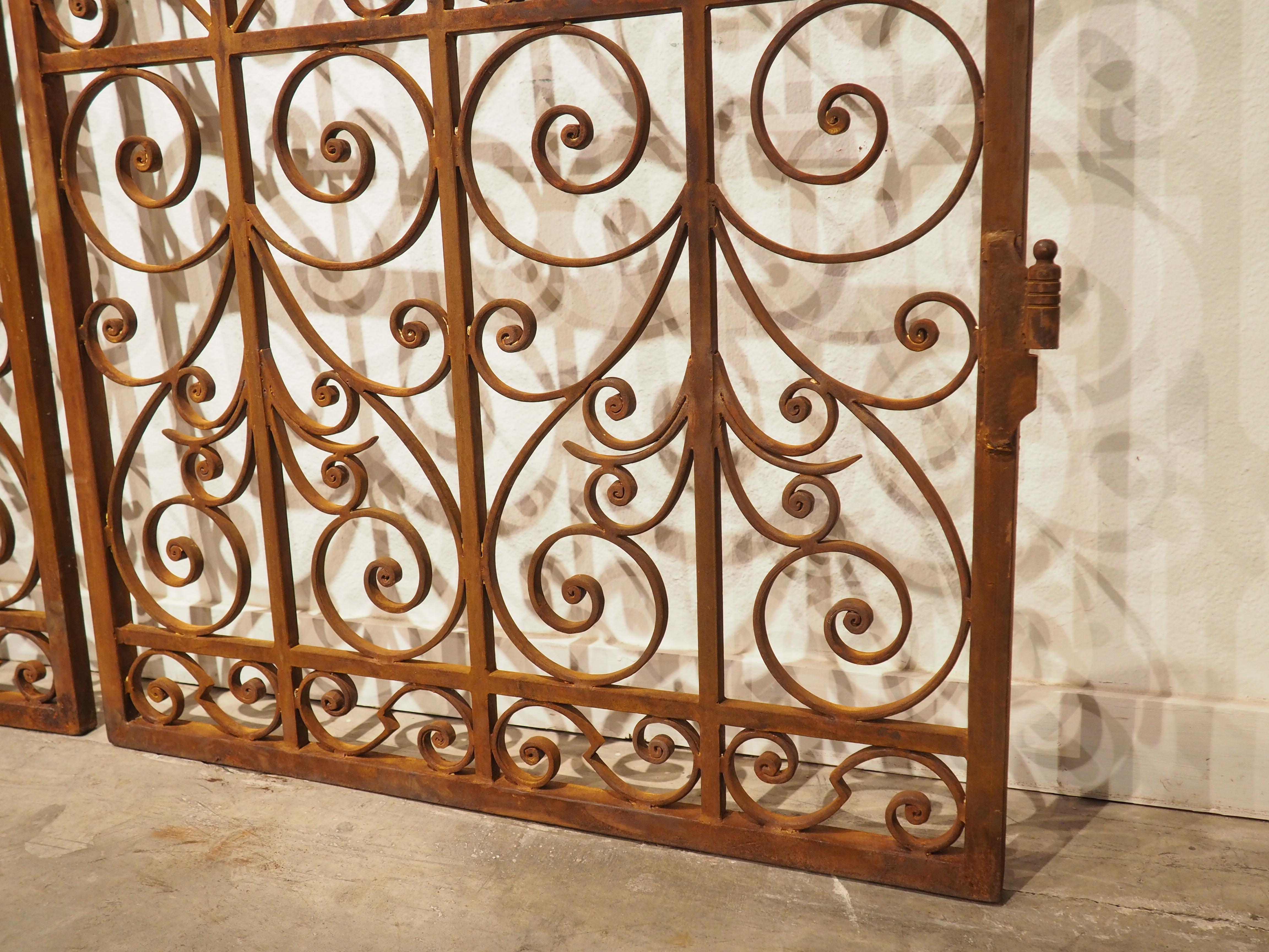 Pair of Scrolled Wrought Iron Gates from France, 20th Century 8