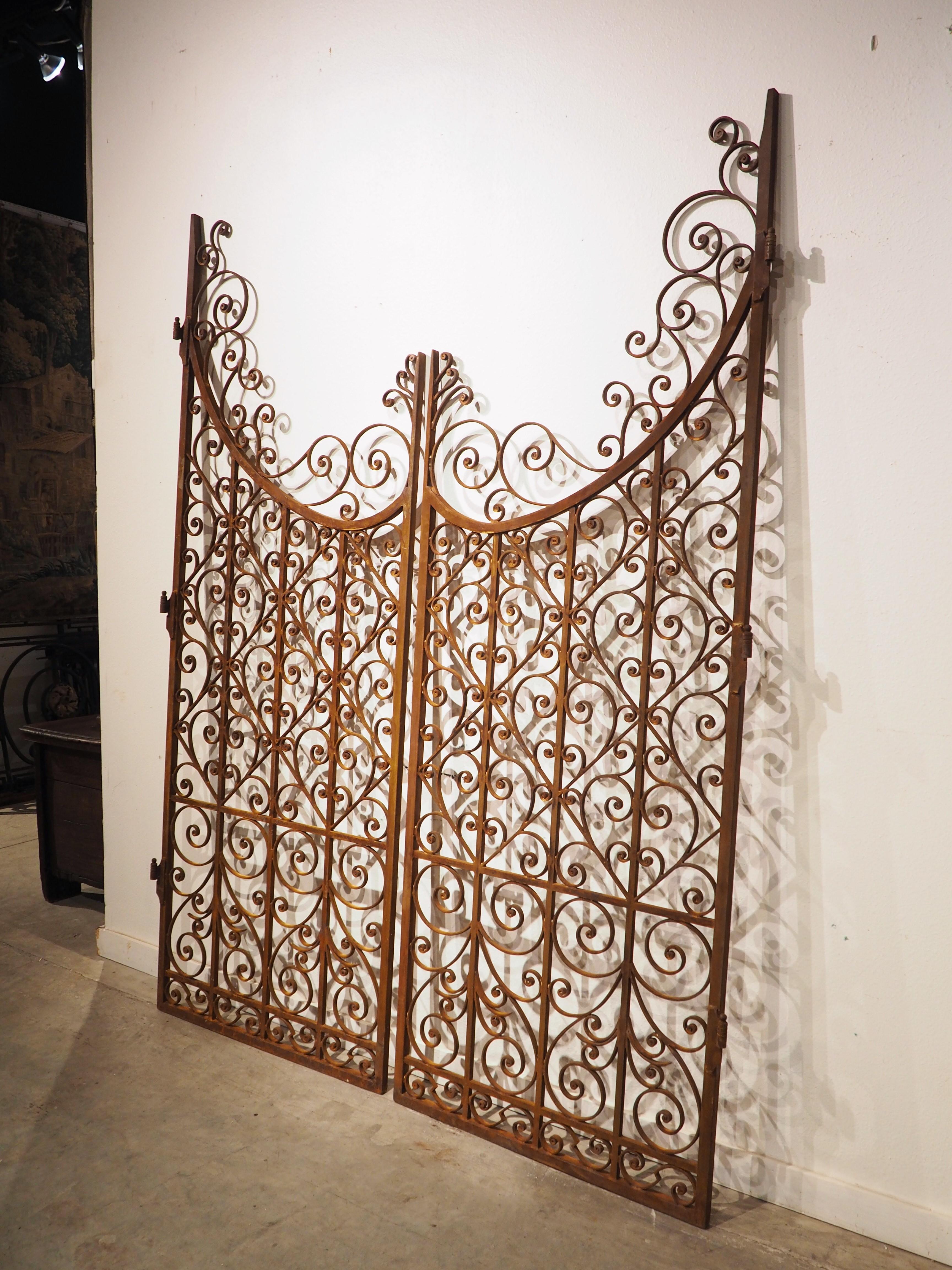 Pair of Scrolled Wrought Iron Gates from France, 20th Century 11