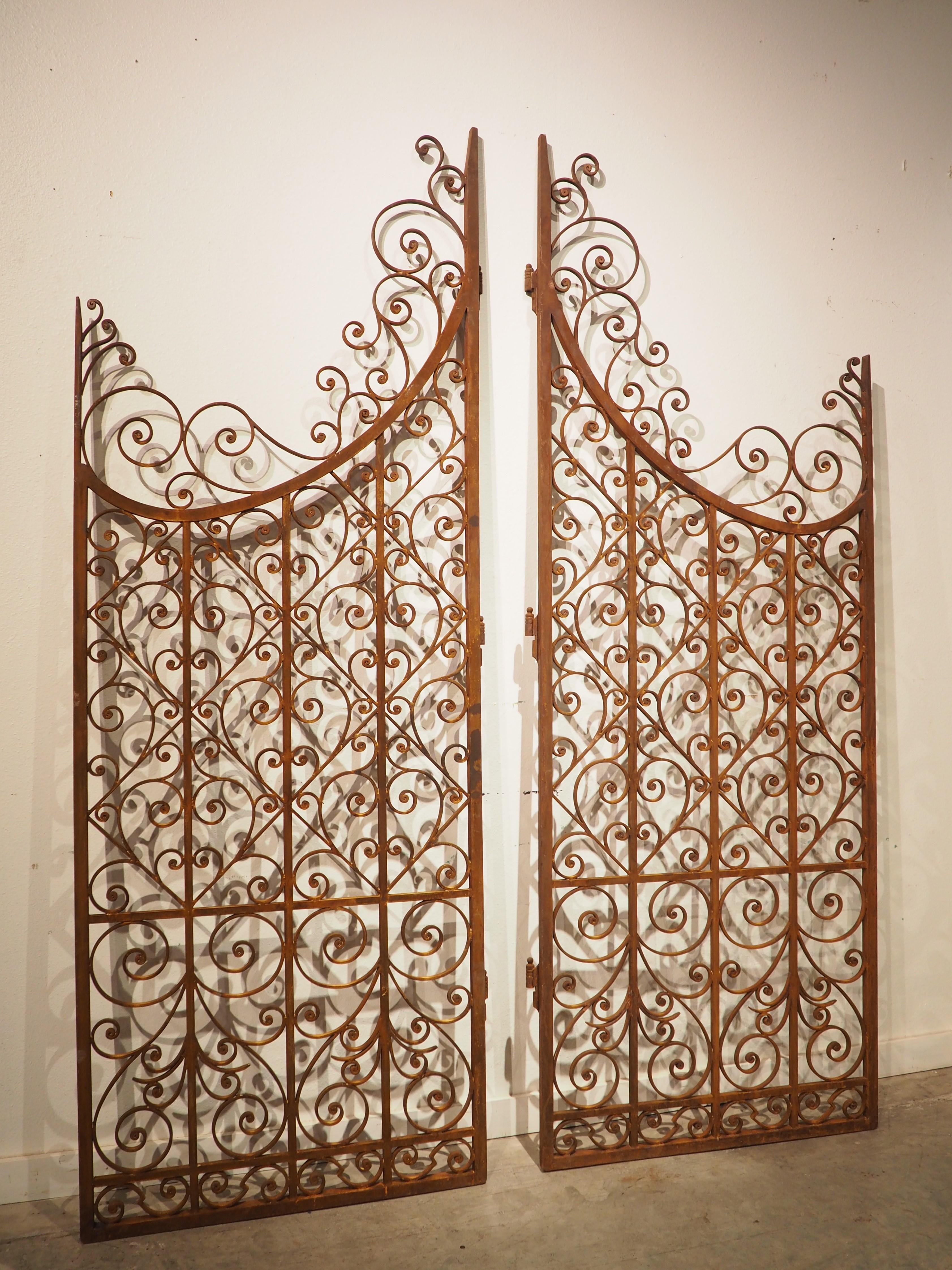 Pair of Scrolled Wrought Iron Gates from France, 20th Century 12