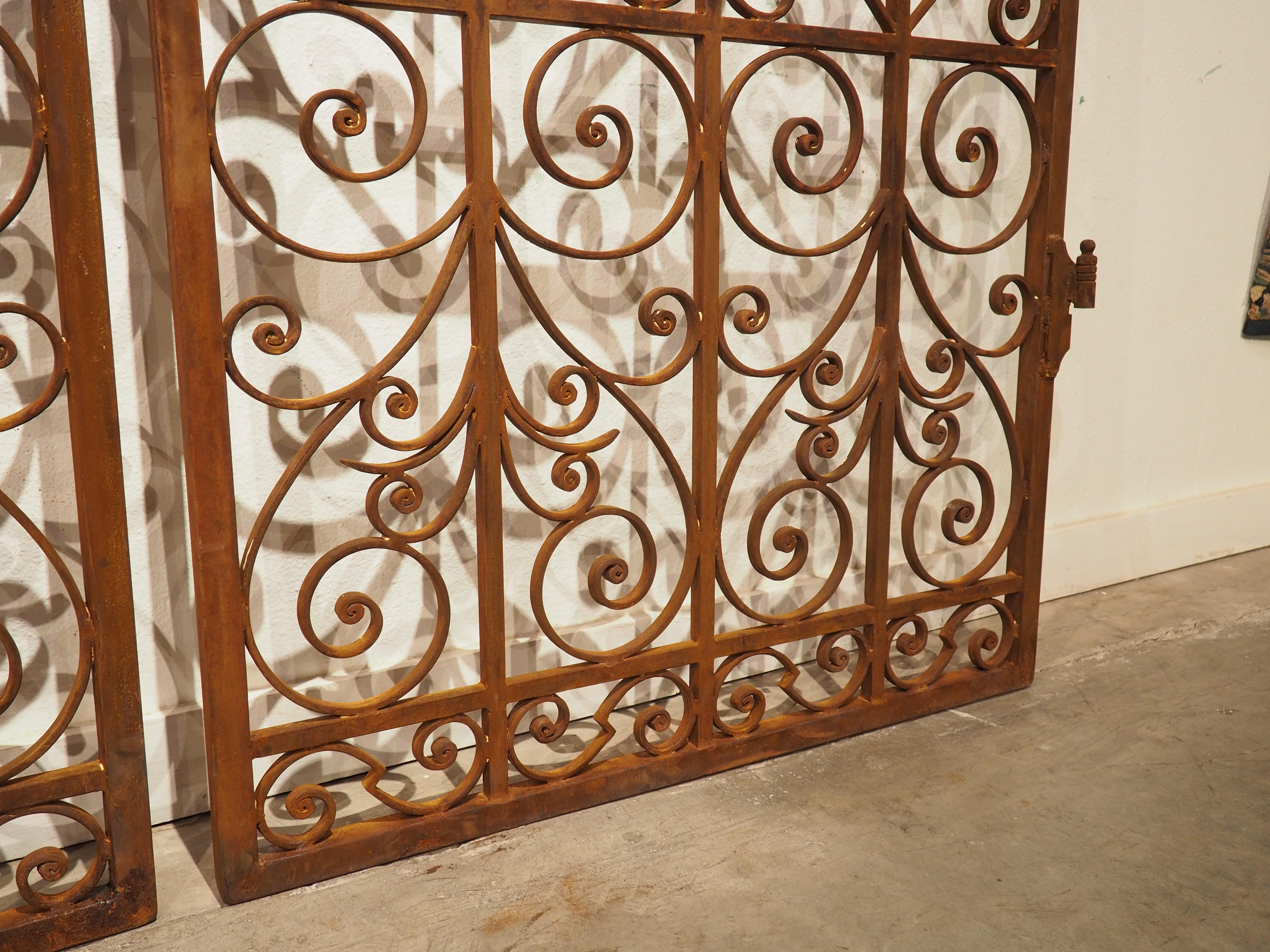 Pair of Scrolled Wrought Iron Gates from France, 20th Century 3