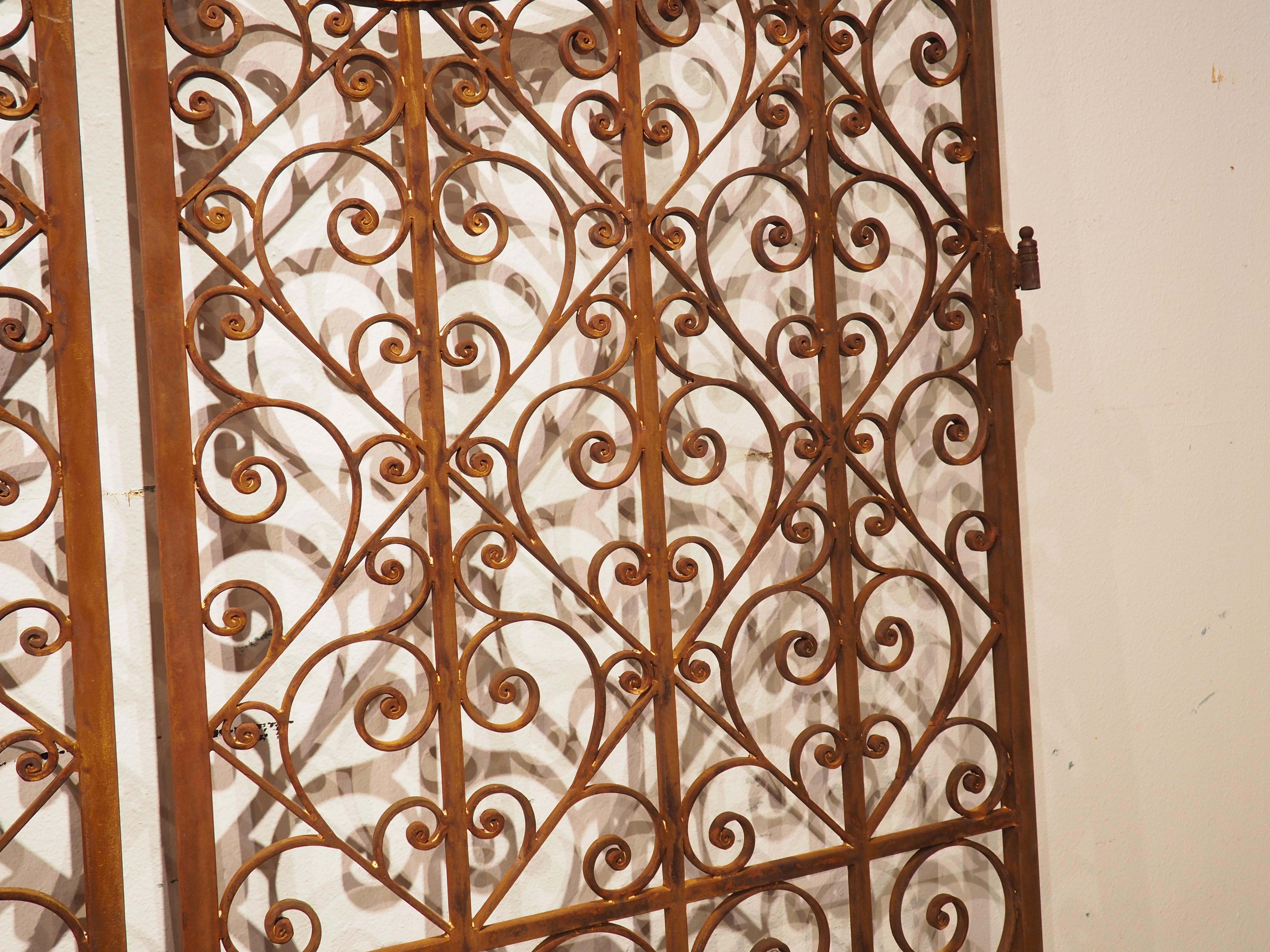 Pair of Scrolled Wrought Iron Gates from France, 20th Century 4