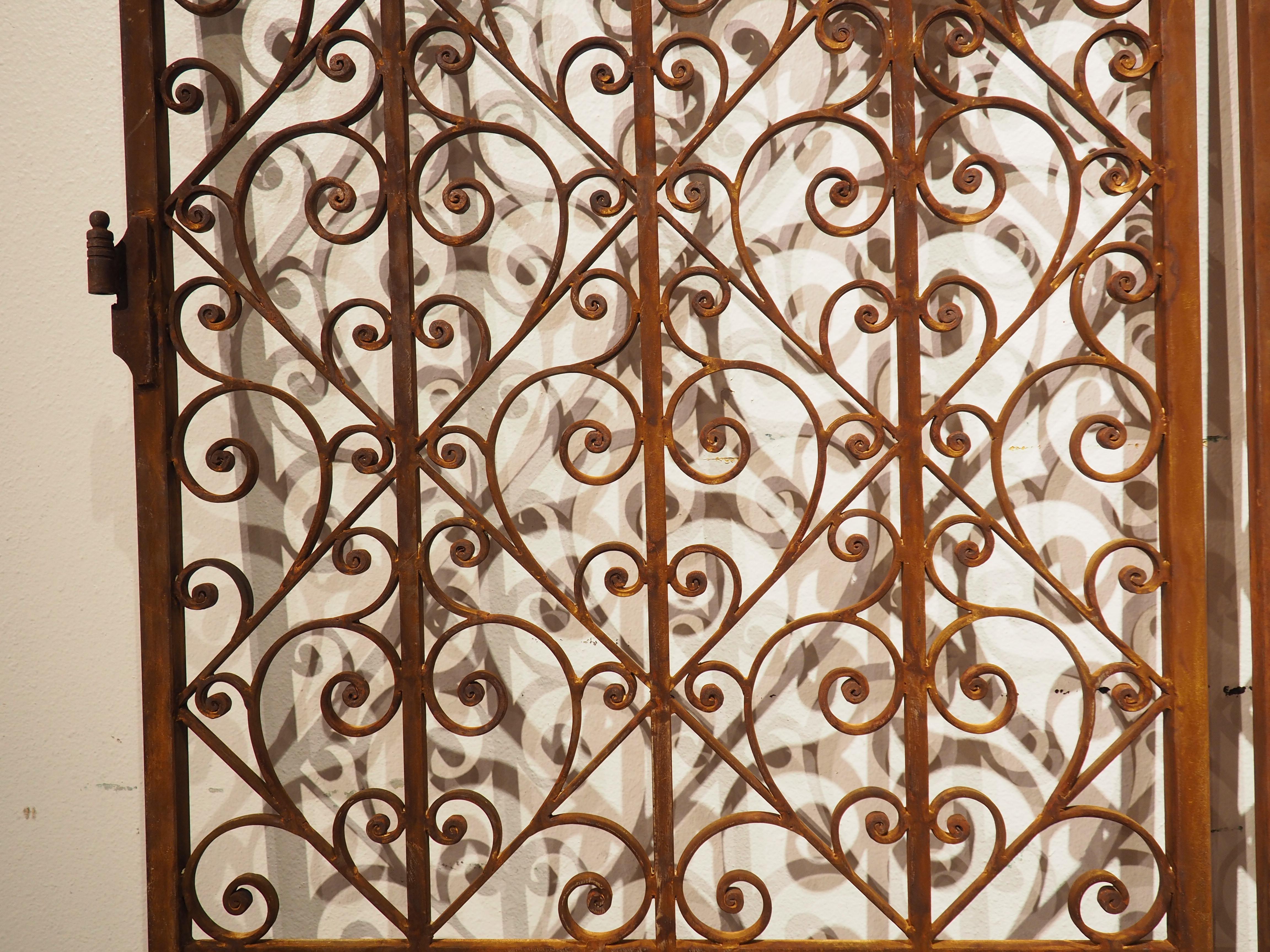 Pair of Scrolled Wrought Iron Gates from France, 20th Century 5