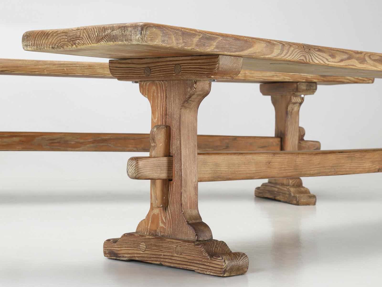 Pair of Scrubbed Pine Farmhouse Table Benches, Fully Restored Structurally 5
