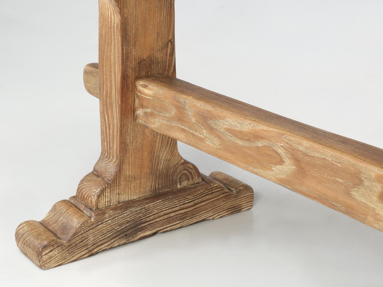 Pair of Scrubbed Pine Farmhouse Table Benches, Fully Restored Structurally 7