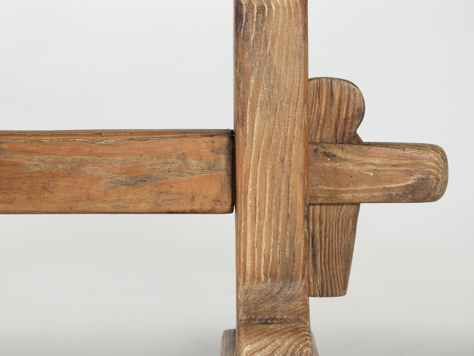 Pair of Scrubbed Pine Farmhouse Table Benches, Fully Restored Structurally 8