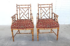 Paire de chaises à accoudoir en FAUX BAMBOU Scully & Scully