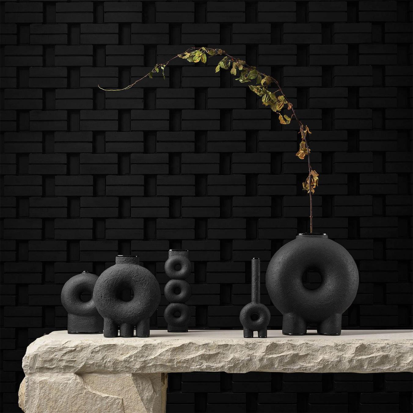 Organic Modern Pair of Sculpted Ceramic Vase by FAINA