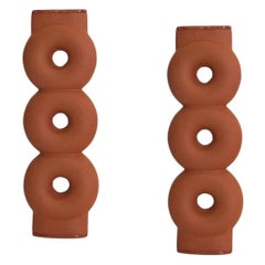 Pair of Sculpted Ceramic Vase by Faina