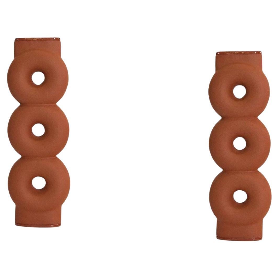 Pair of Sculpted Ceramic Vase by Faina