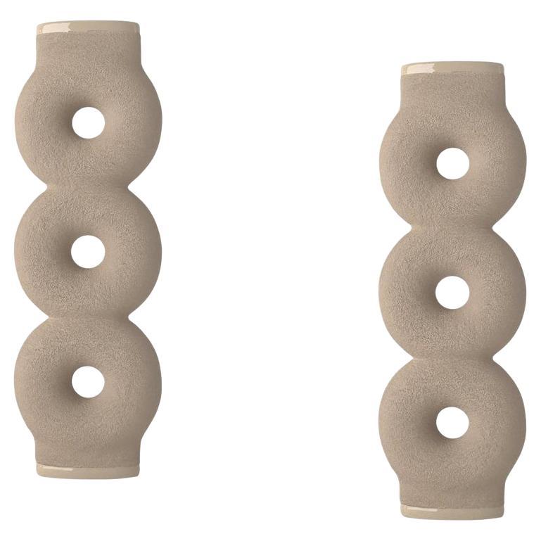 Pair of Sculpted Ceramic Vase by FAINA
