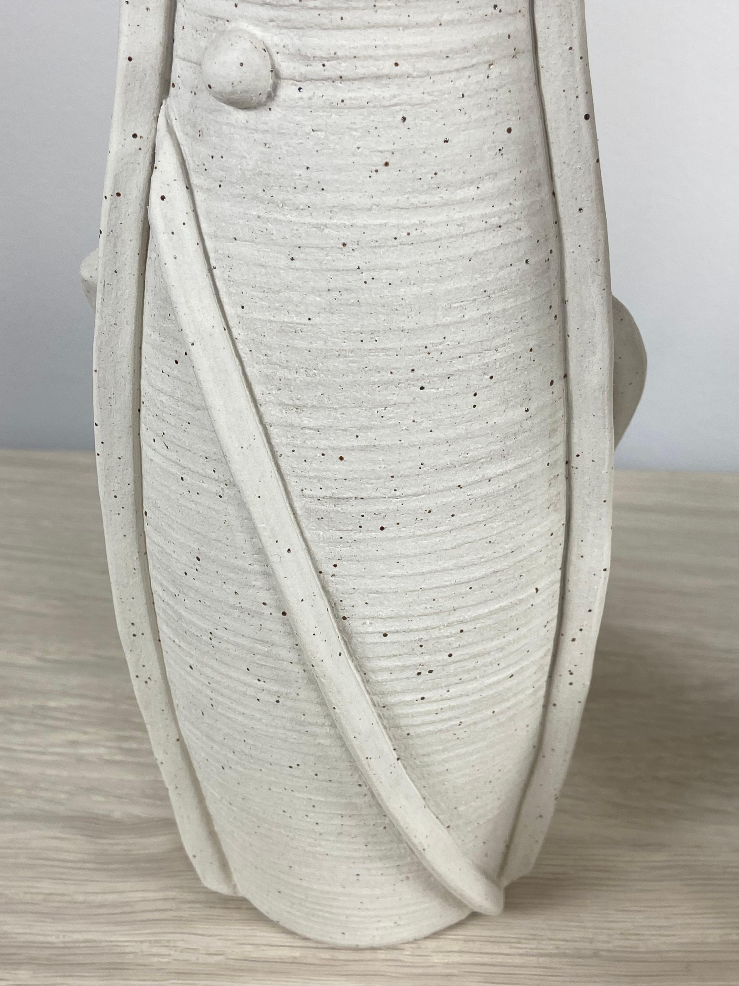 Pair of Sculpted Ceramic Vases by Titia Estes For Sale 3