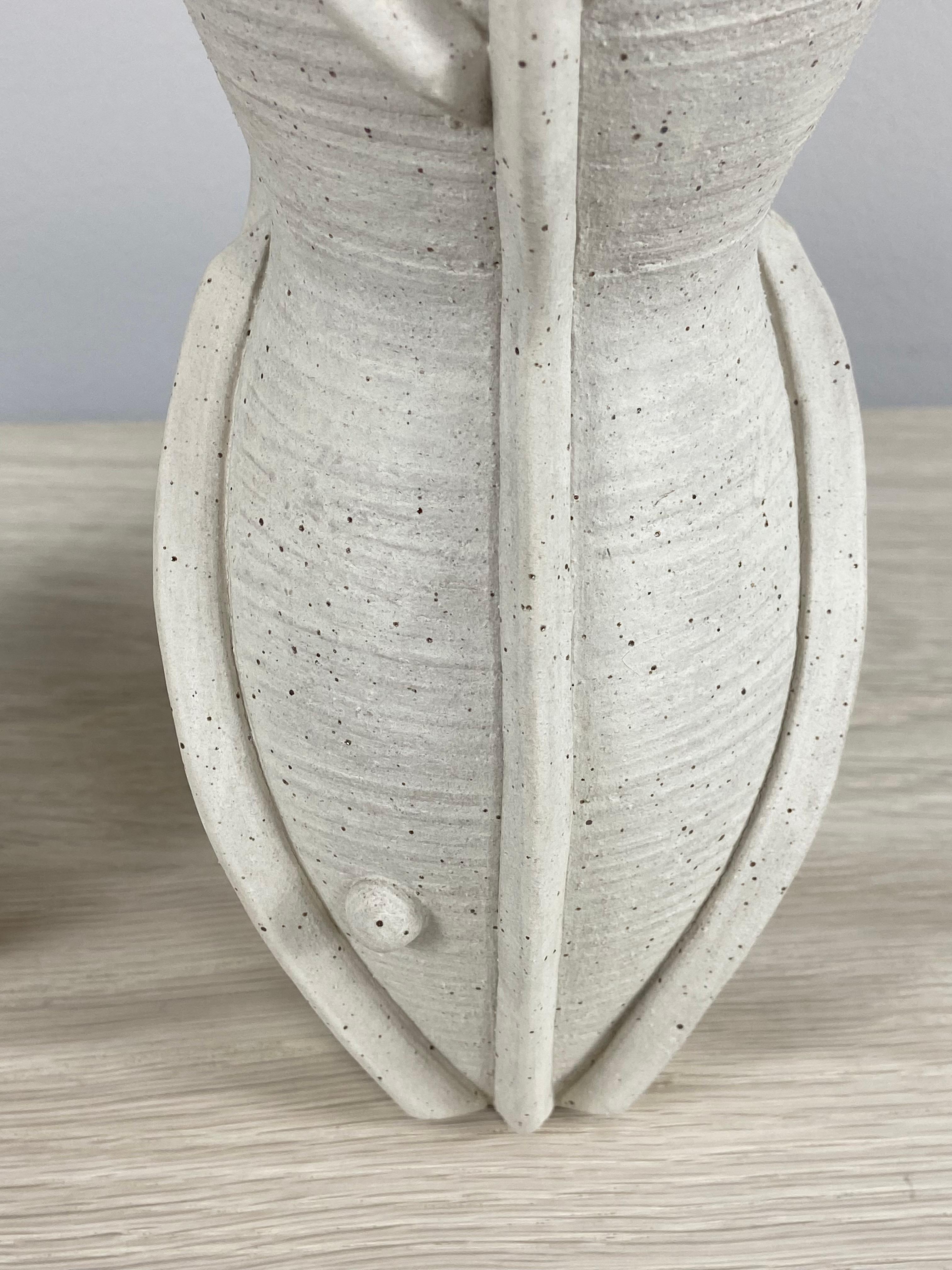Pair of Sculpted Ceramic Vases by Titia Estes For Sale 4
