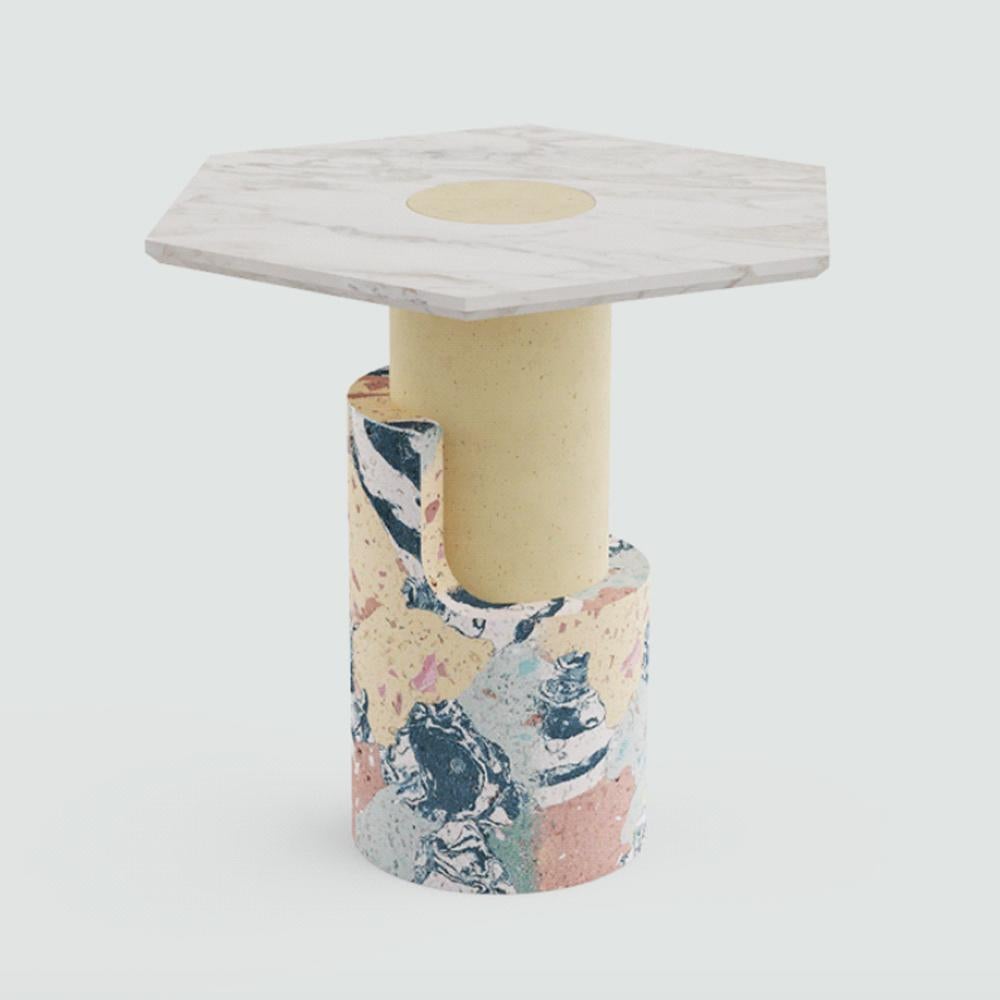 Pair of Sculpted Contemporary Marble Side Table by Dooq For Sale 7