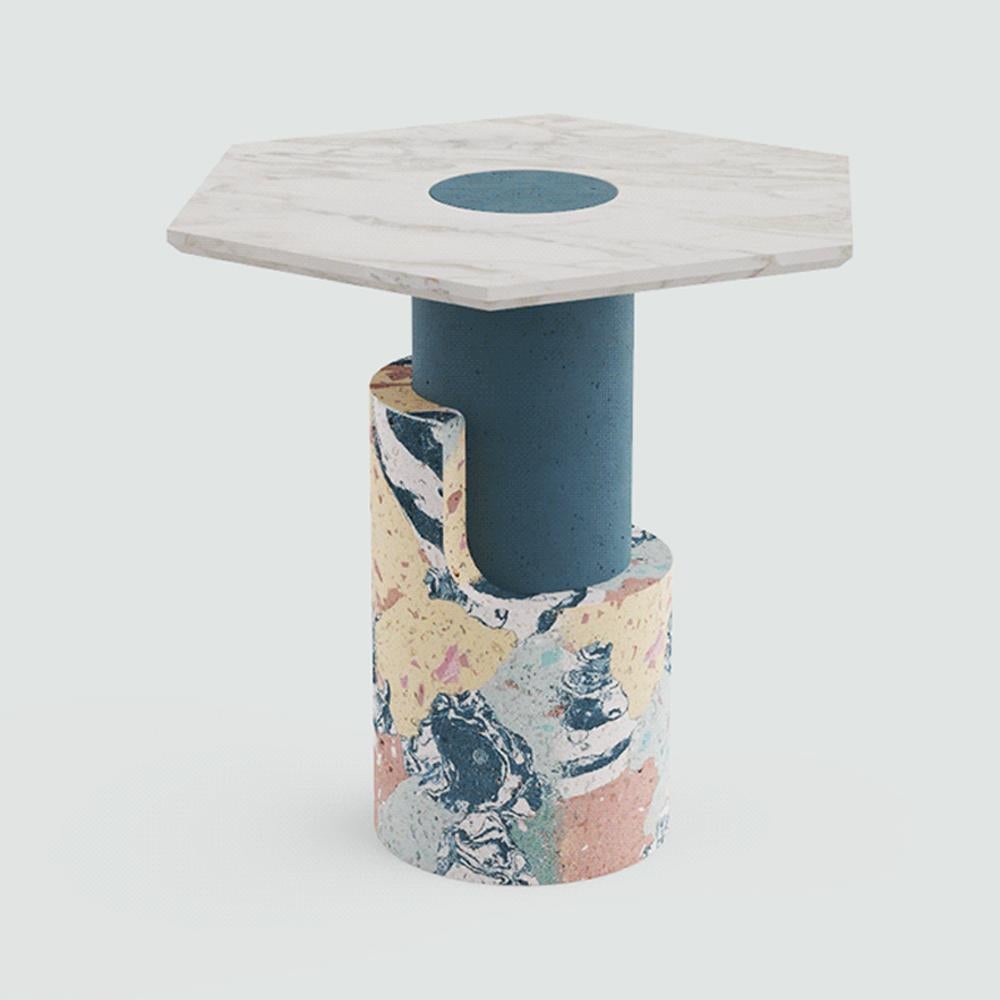 Pair of Sculpted Contemporary Marble Side Table by Dooq For Sale 8