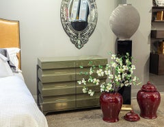 Pair of Sculpted Modern Lacquered Cabinets