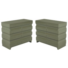Pair of Sculpted Modern Lacquered Cabinets