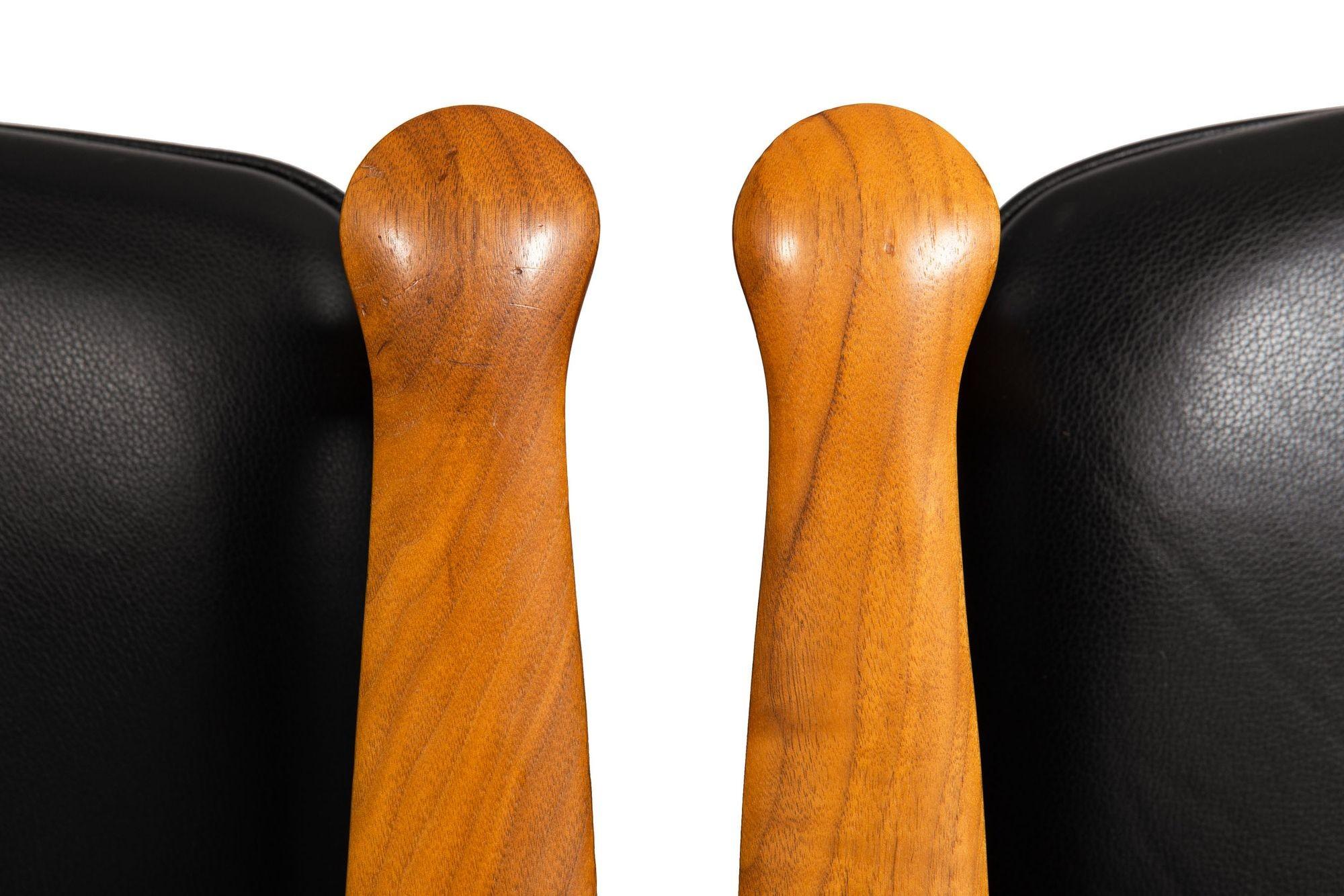 Pair of Sculpted Walnut no. 711 Lounge Arm Chairs by Frederik Kayser For Sale 8