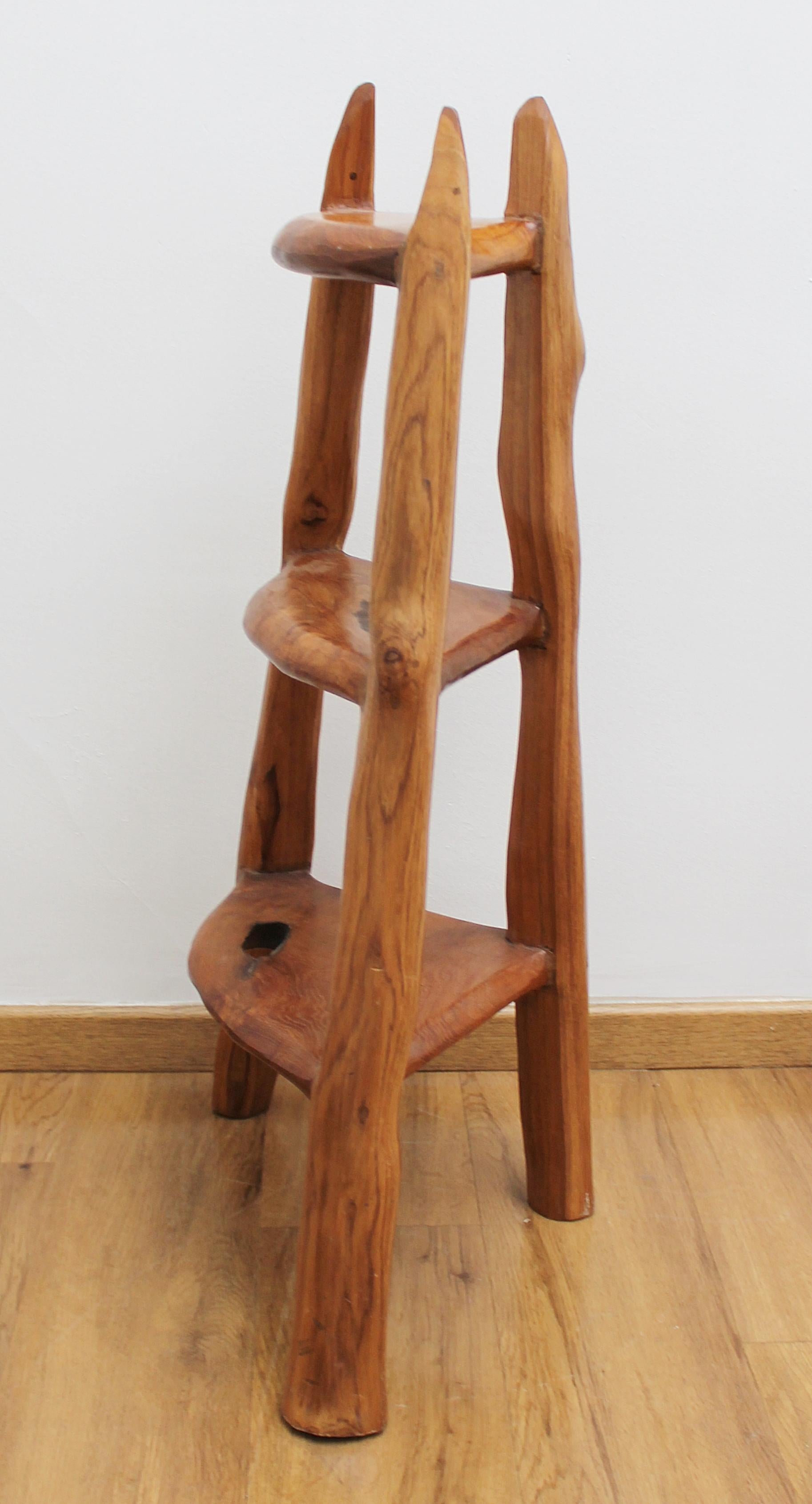 Pair of Sculpted Wood Side Tables In Fair Condition For Sale In Brussels, BE