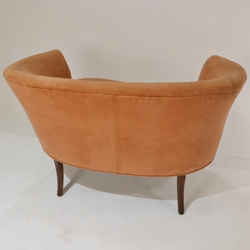Mid-20th Century Pair of Sculptural 1940s Curved Leg French Settees or Loveseats