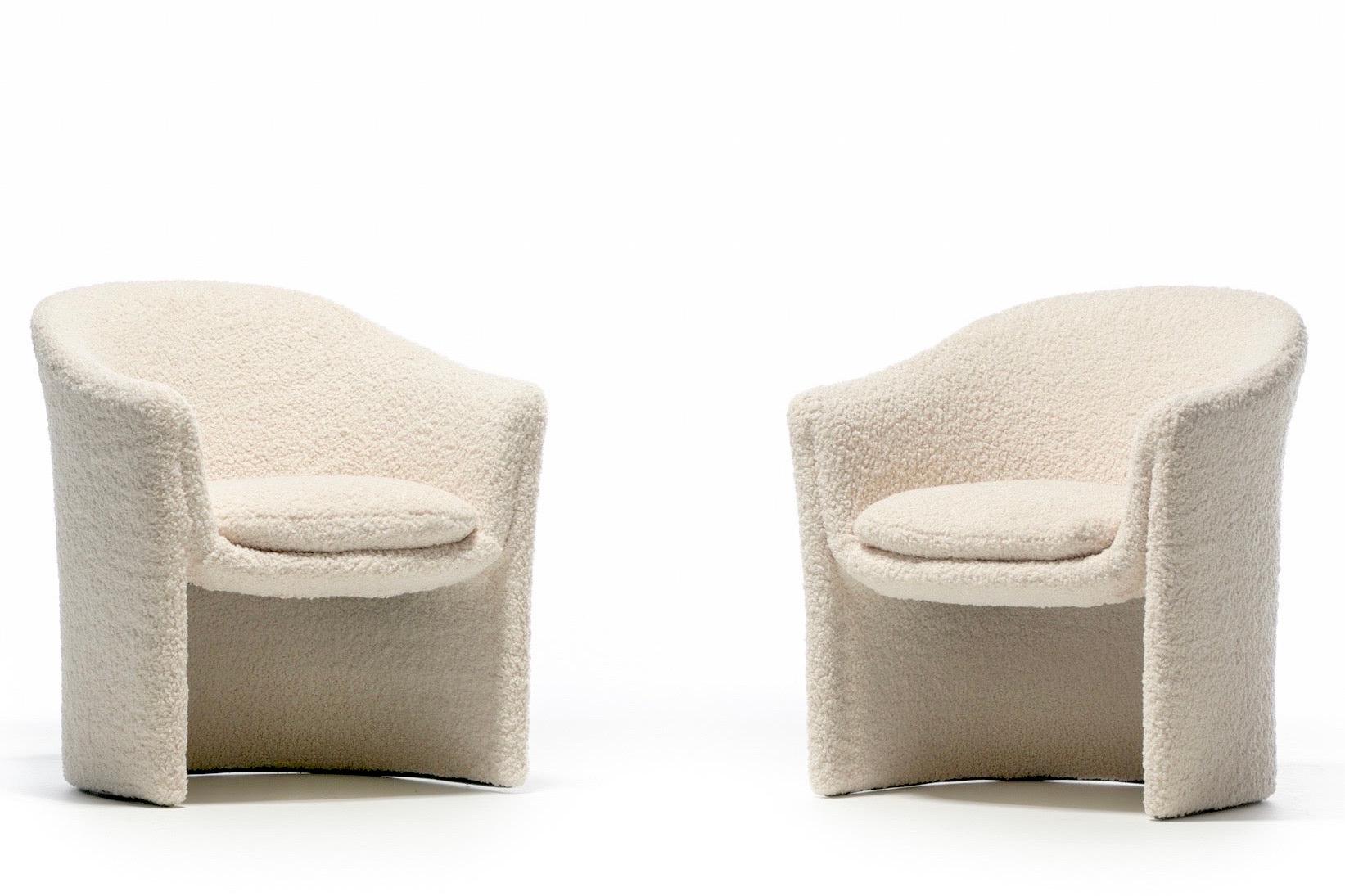 Pair of Sculptural 1970s Dunbar Chairs in Ivory Bouclé For Sale 8