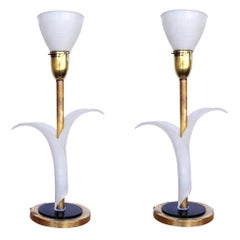Pair of Sculptural Acrylic Table Lamps by Rembrandt