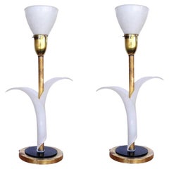 Pair of Sculptural Acrylic Table Lamps by Rembrandt