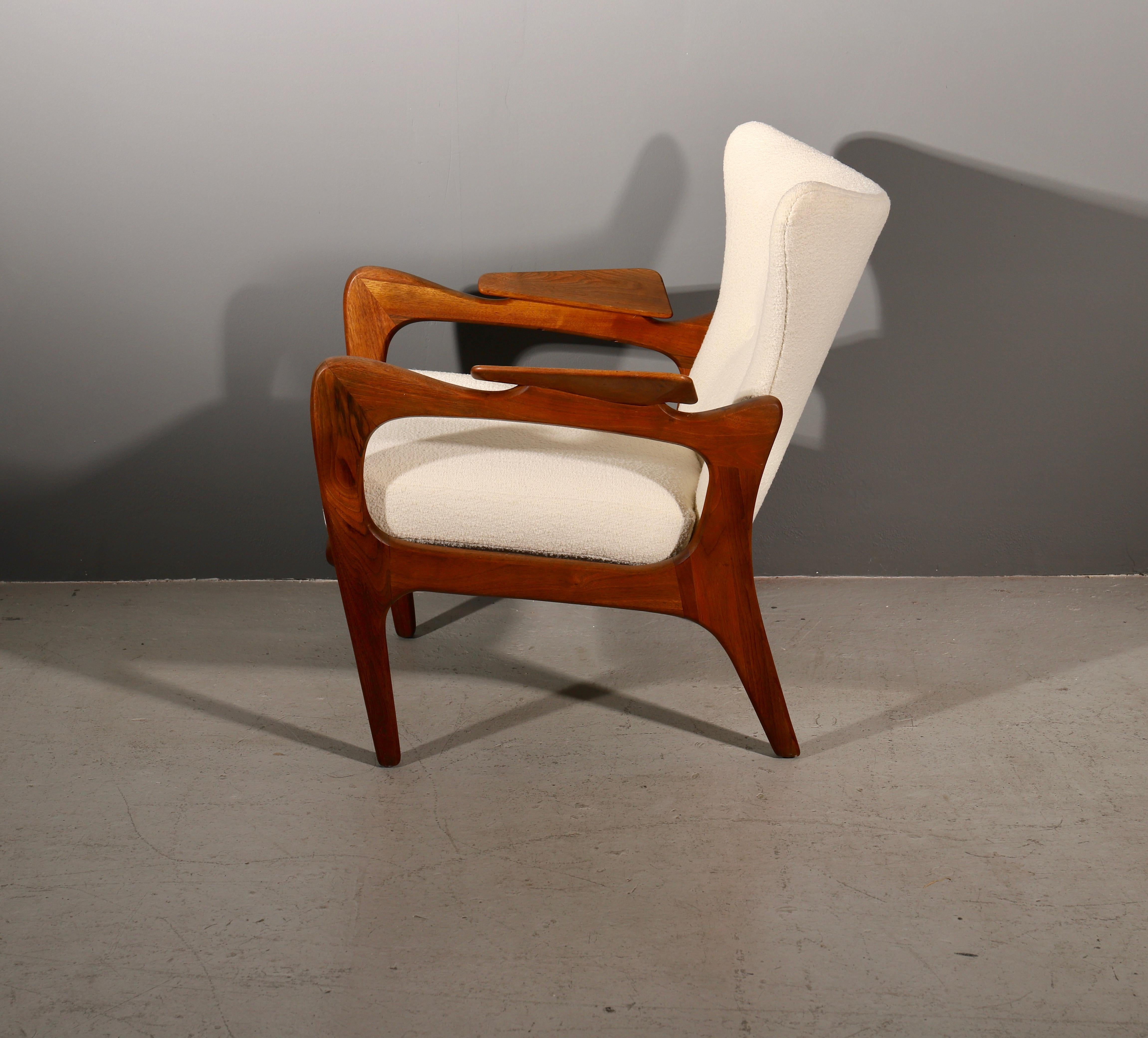 American Pair of Sculptural Adrian Pearsall Walnut Chairs, 1960s