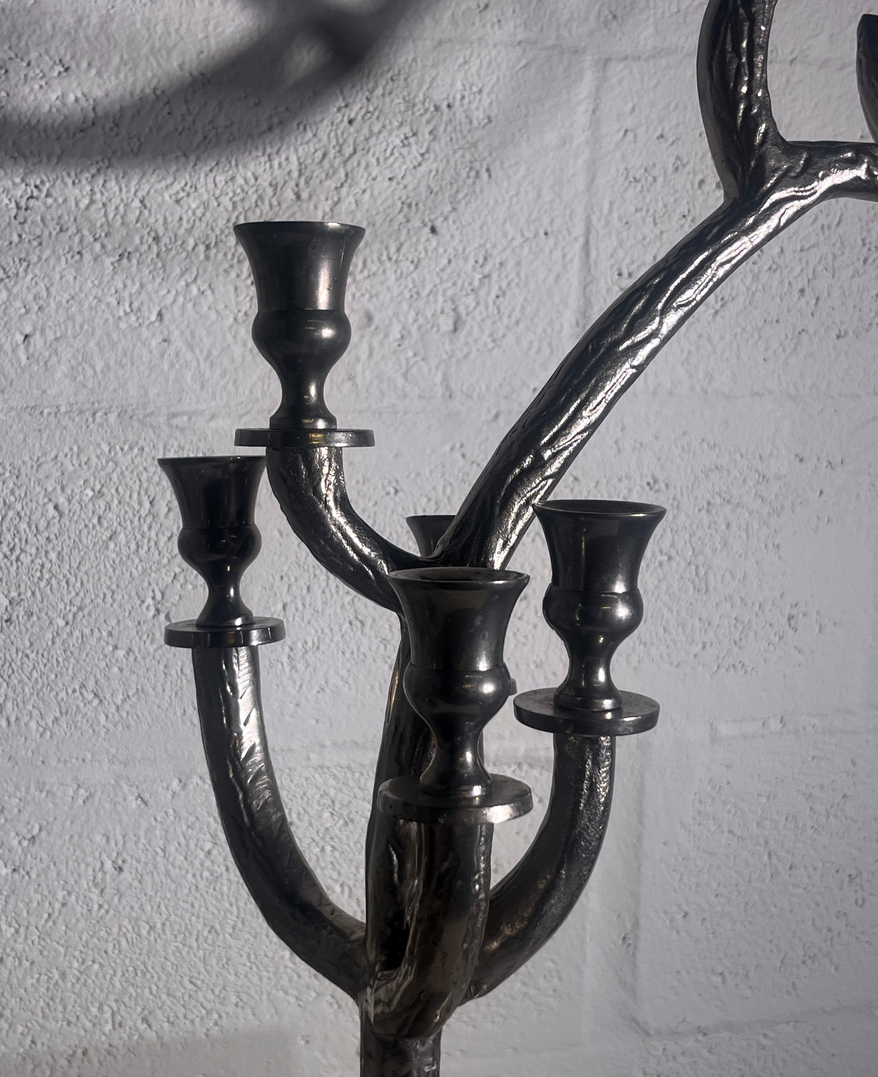 Pair of Sculptural Antler-Inspired Metal Candelabra, 1970s For Sale 1