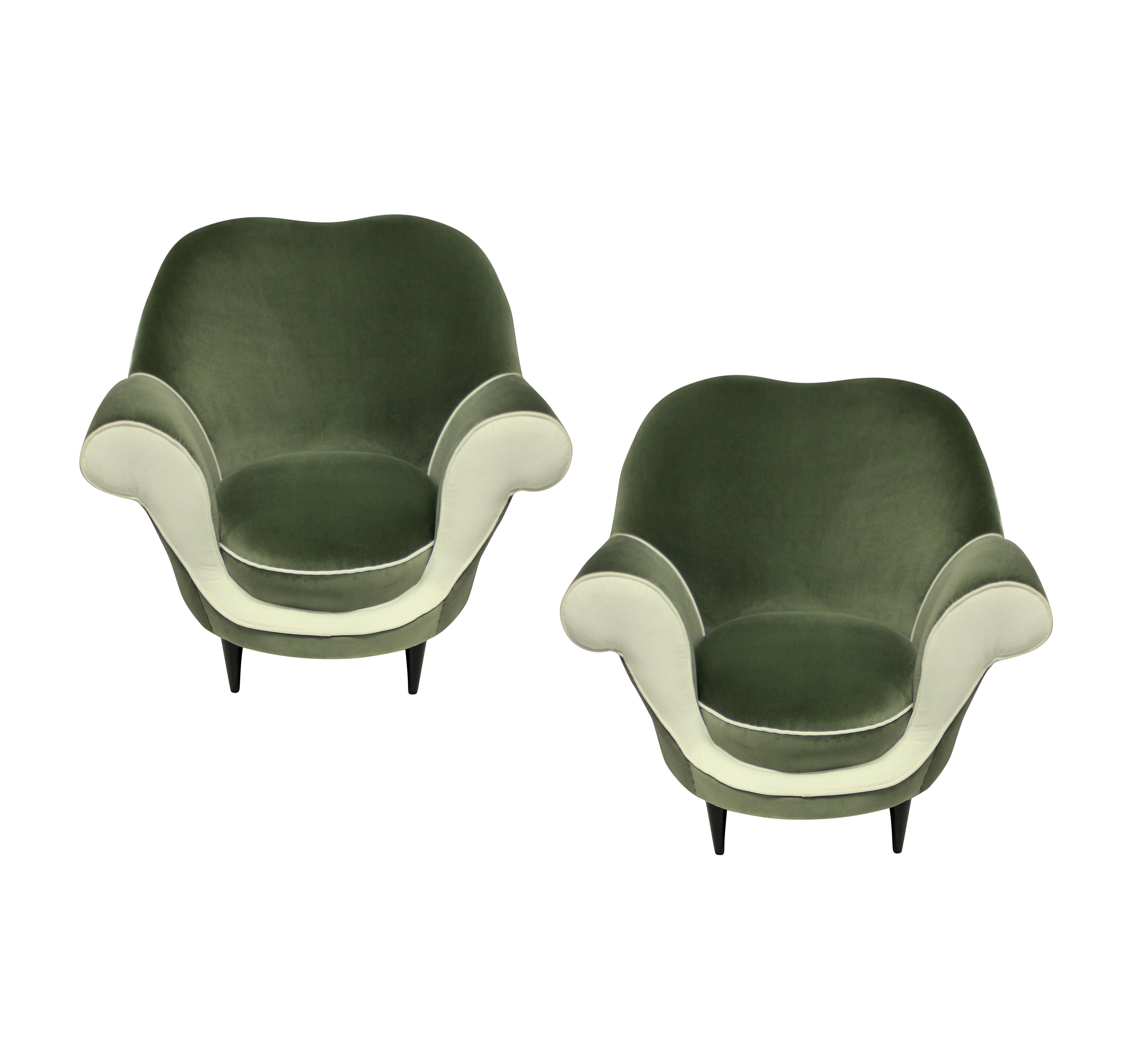 Pair of Sculptural Armchairs by Ico Parisi In Good Condition In London, GB