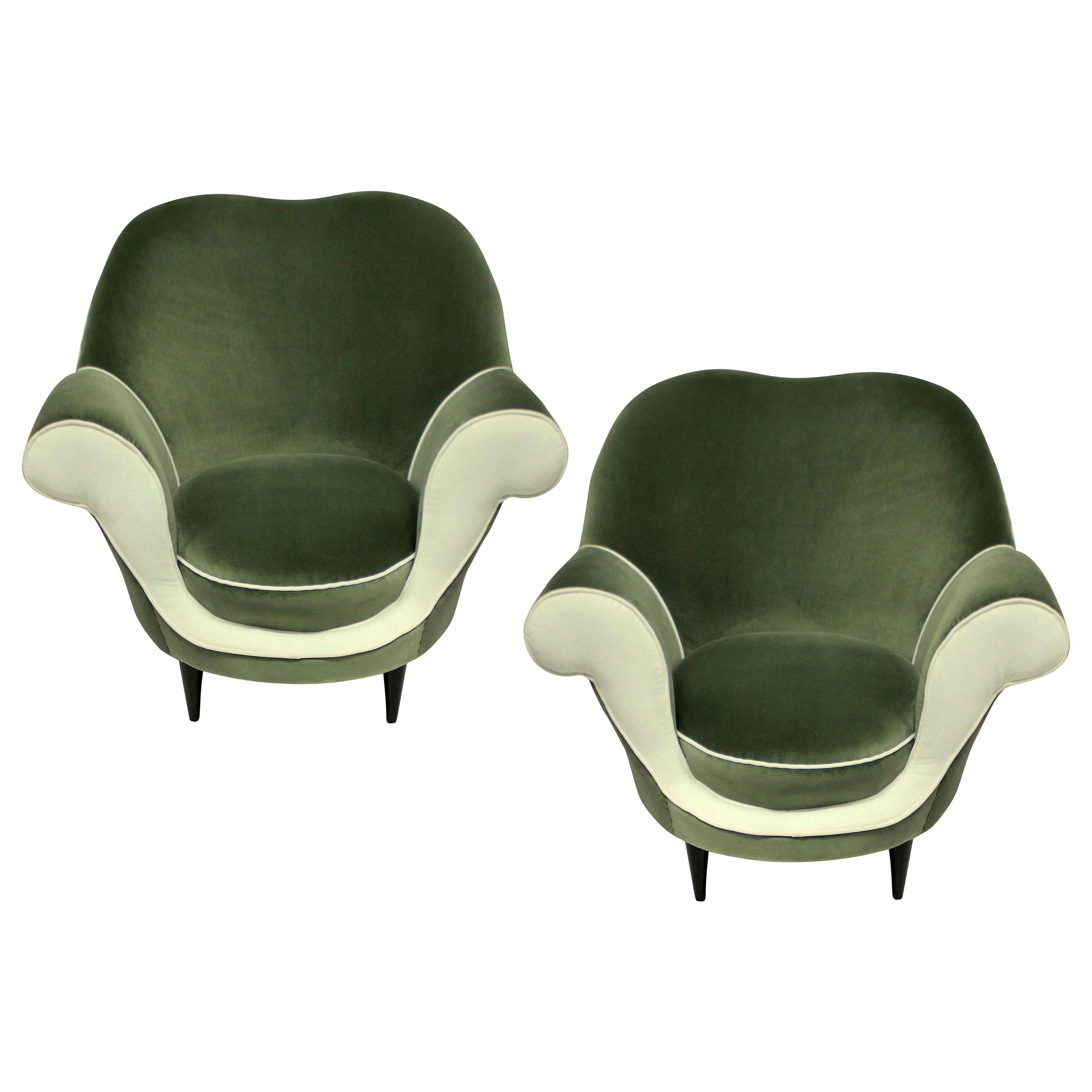Pair of Sculptural Armchairs by Ico Parisi