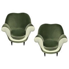 Pair of Sculptural Armchairs by Ico Parisi