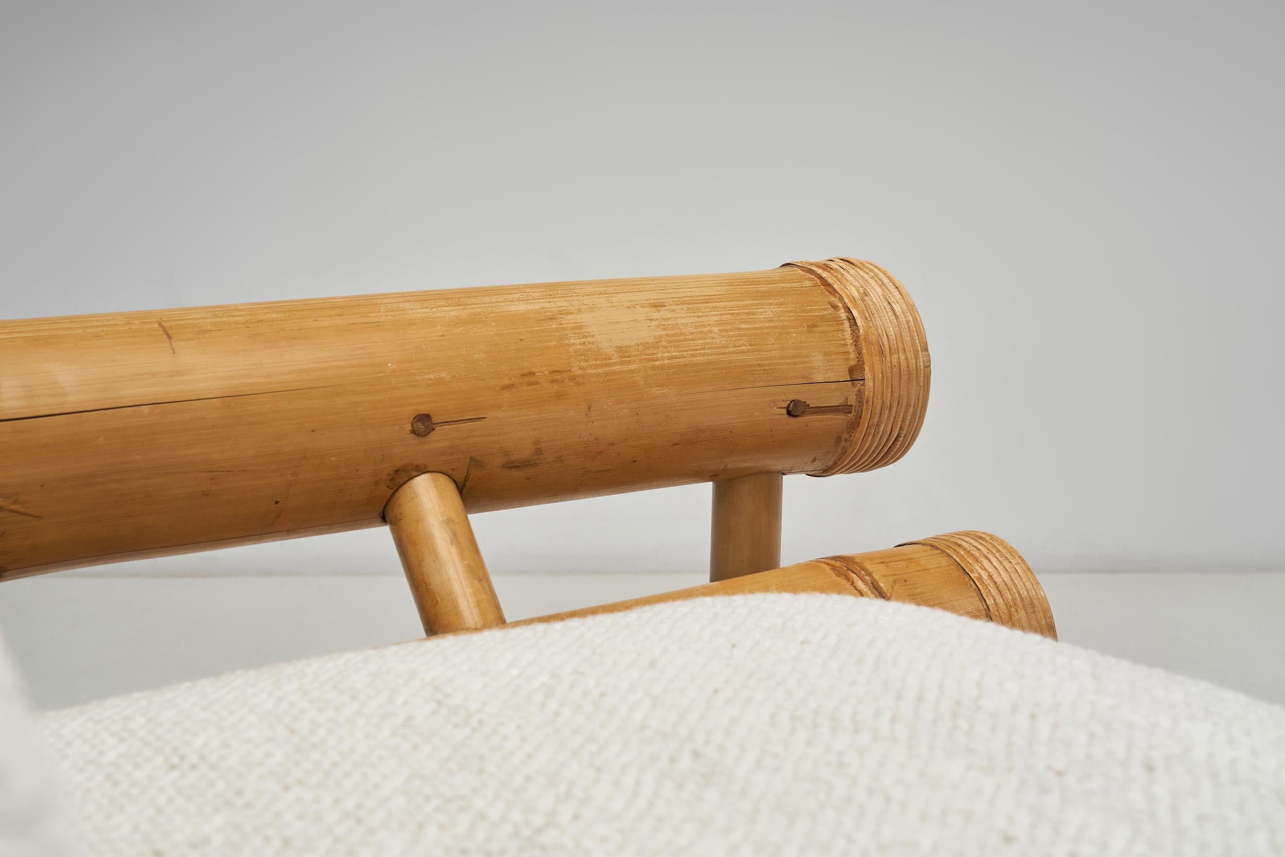 Paire de chaises longues sculpturales en bambou, Europe, milieu du 20e siècle en vente 4