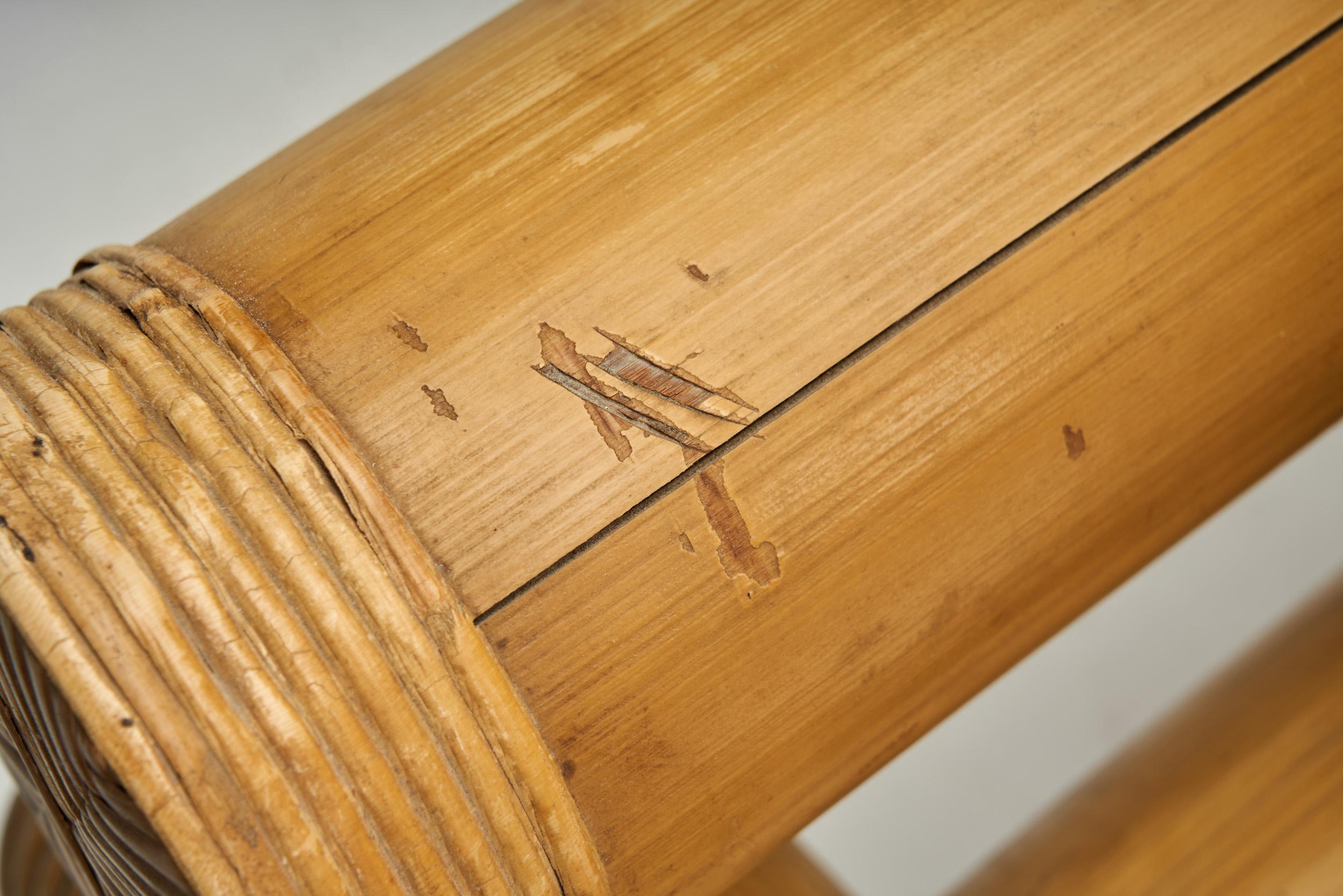 Paire de chaises longues sculpturales en bambou, Europe, milieu du 20e siècle en vente 10