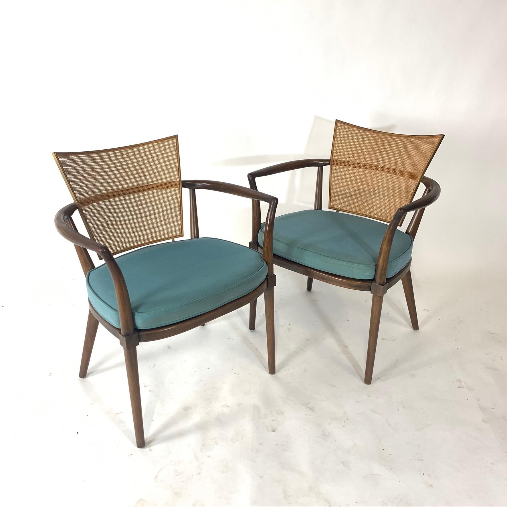 A sculptural pair of Bert England ''Forward Trend'' for Johnson Furniture armchairs in very good original condition. These chairs work well on there own as occasional or accent chairs or head of the dining table chairs. The chairs feature tightly