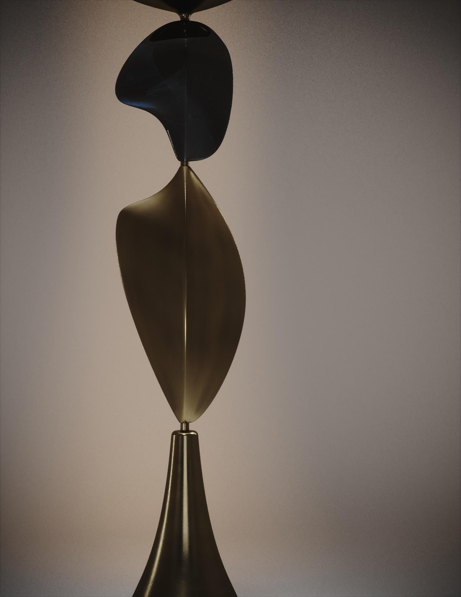 Paire de lampadaires sculpturaux en laiton avec incrustation de coquillages de Kifu Paris Neuf - En vente à New York, NY