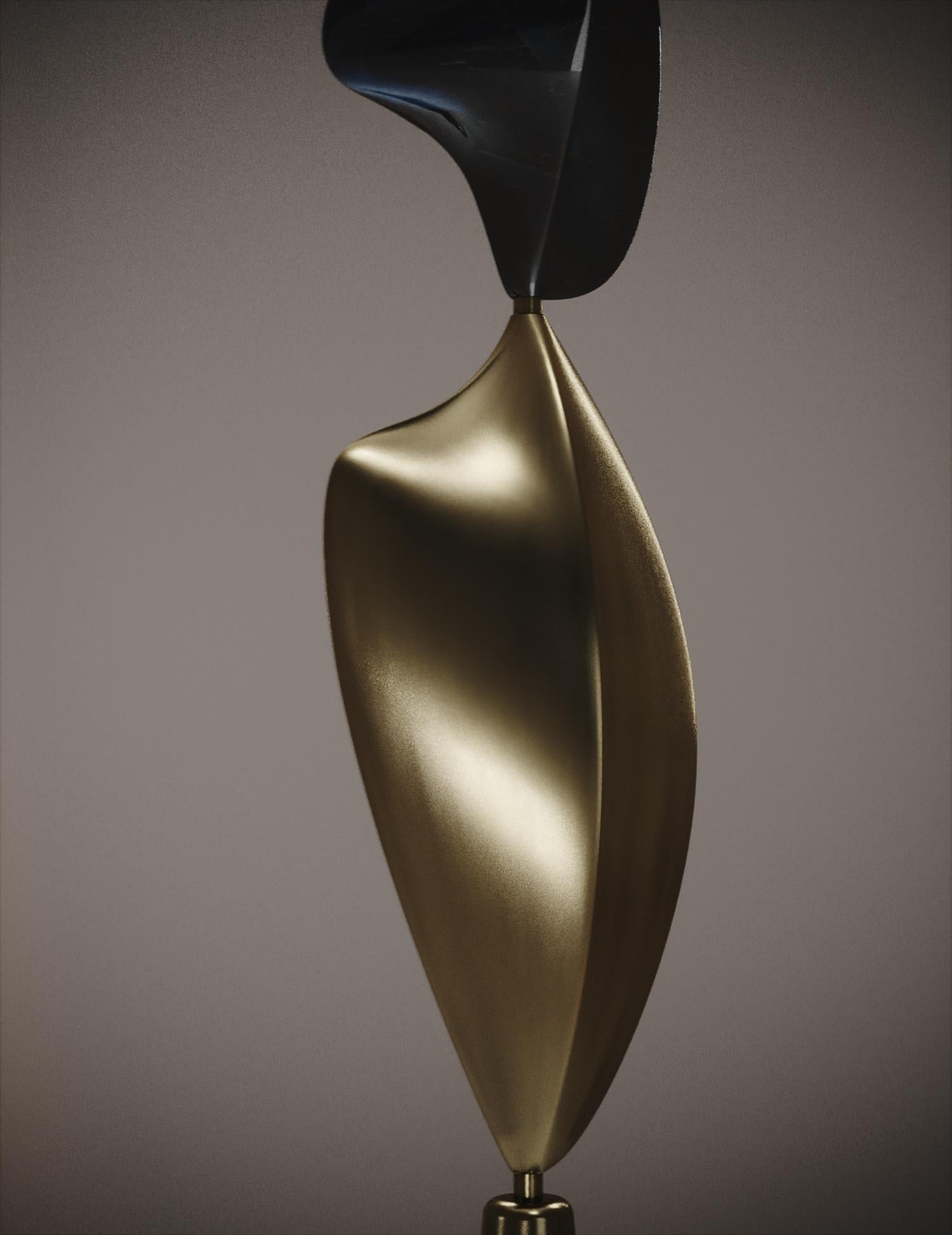 XXIe siècle et contemporain Paire de lampadaires sculpturaux en laiton avec incrustation de coquillages de Kifu Paris en vente