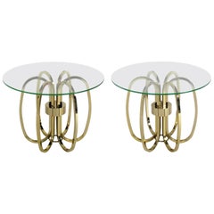 Pair of Sculptural Brass Loop Tables