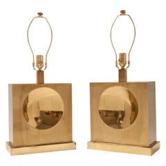 Pair of Sculptural Brass Table Lamps
