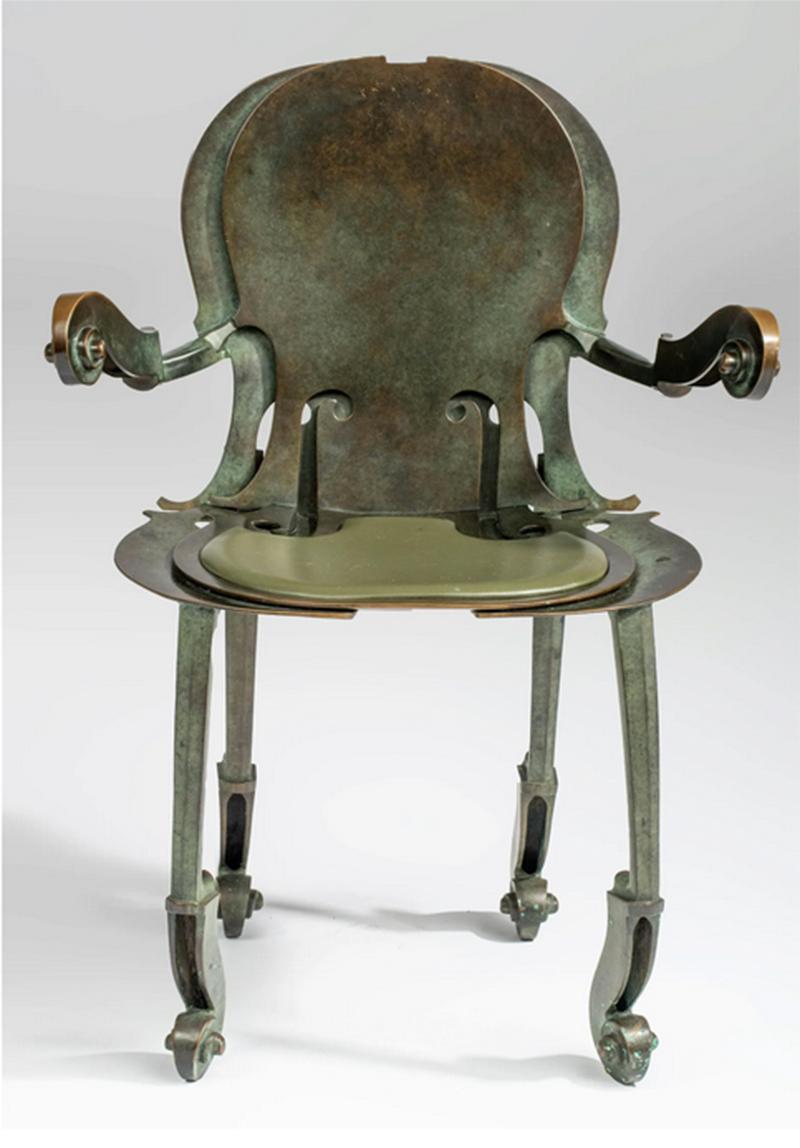 Mid-Century Modern Paire de fauteuils sculpturaux en bronze par Arman Fernandez en vente
