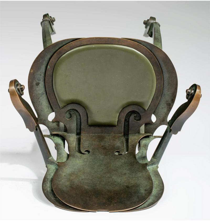 Pair of Sculptural Bronze Armchairs by Arman Fernandez For Sale 1